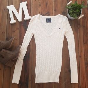 AE cable knit sweater off white - S